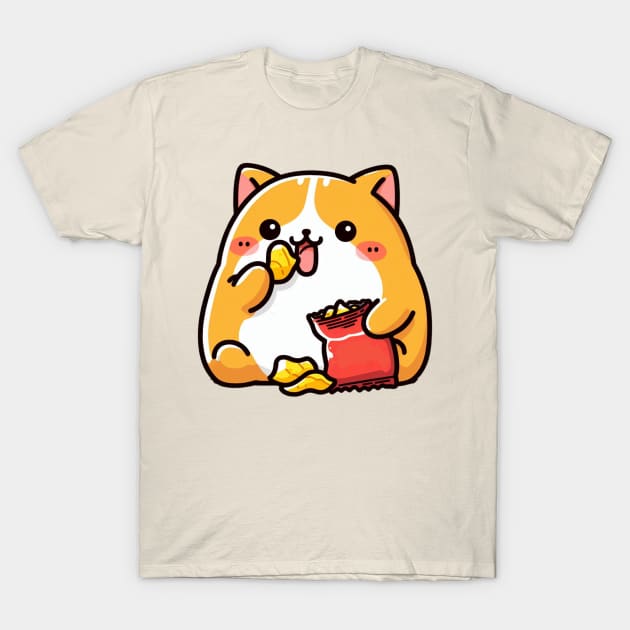 Potato chips cat T-Shirt by Japanese Fever